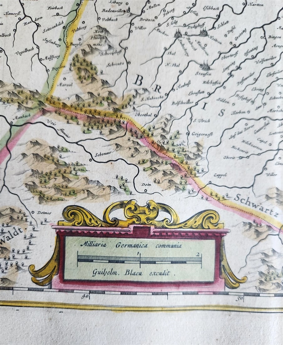 1640 ALSACE FRANCE antique MAP ALSATIA LANDGRAVIATUS - 4