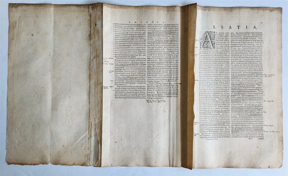 1640 ALSACE FRANCE antique MAP ALSATIA LANDGRAVIATUS - 8