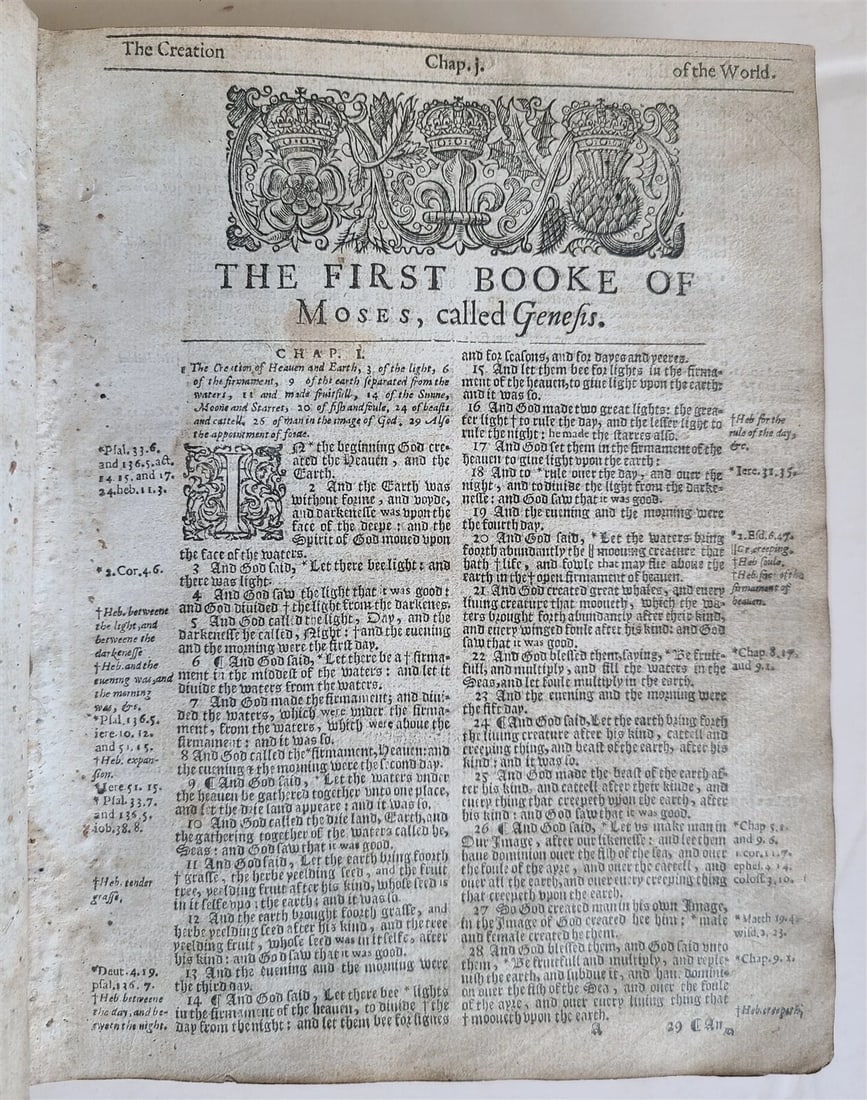 1630 BIBLE in ENGLISH Robert Barker & John Bill antique KING JAMES illustrated - 8