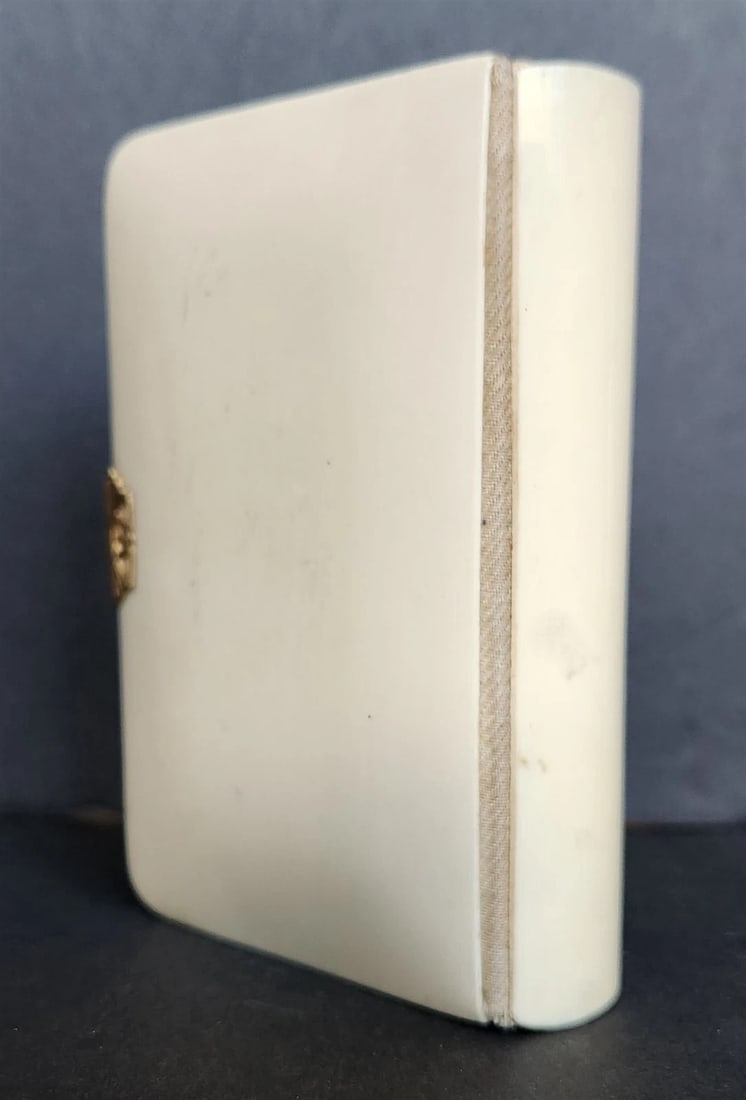 1890s PRAYER BOOK in GERMAN antique NICE BINDING w/ APPLIED BRASS CROSS - 3