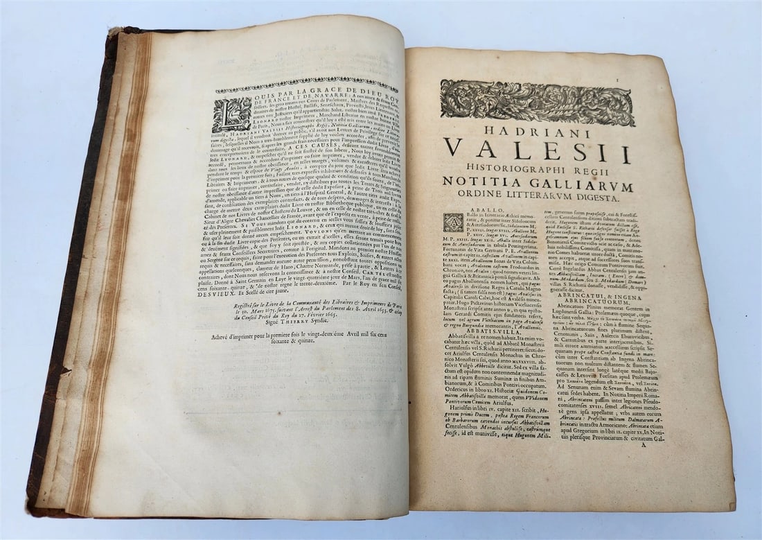 1675 Hadrian Valesius Notitia Galliarum ordine litterarum digesta antique FOLIO - 3