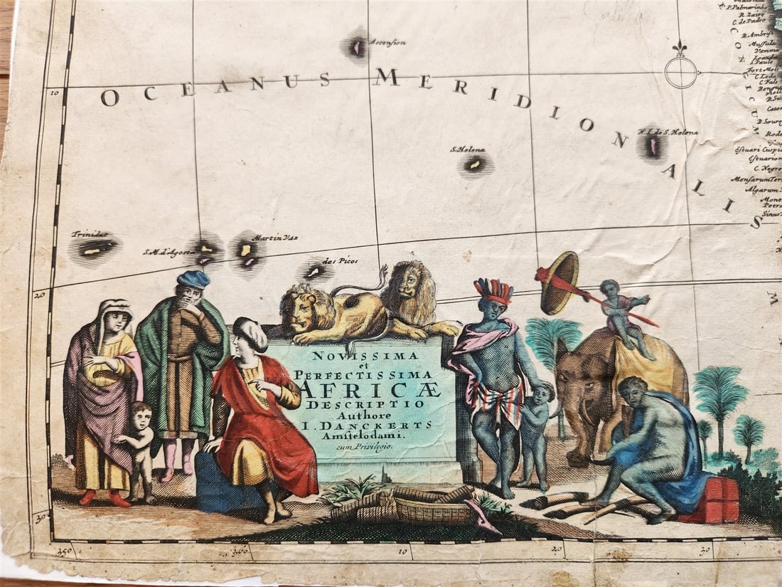 1680 AFRICA antique MAP rare 17th CENTURY AUTHENTIC - 2