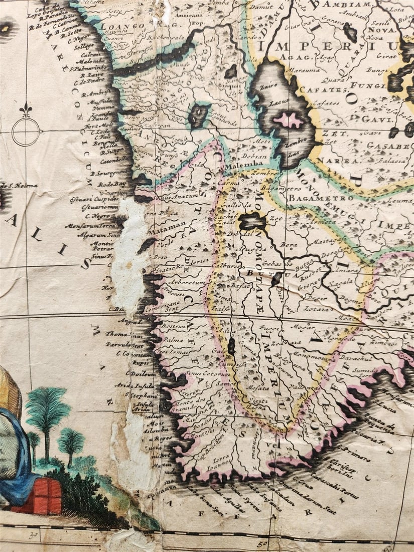 1680 AFRICA antique MAP rare 17th CENTURY AUTHENTIC - 4