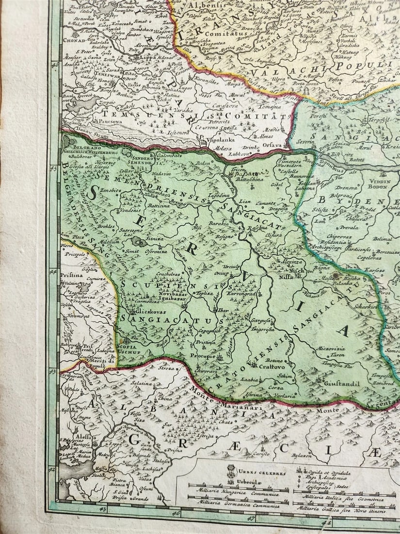 1730 MAP of DANUBE RIVER antique Transylvania Ukraine Moldavia Bulgaria Serbia - 3