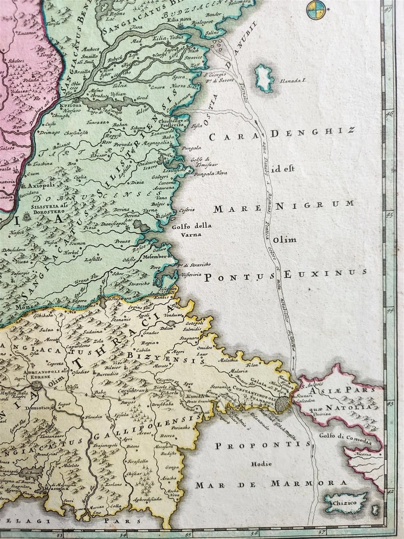 1730 MAP of DANUBE RIVER antique Transylvania Ukraine Moldavia Bulgaria Serbia - 4