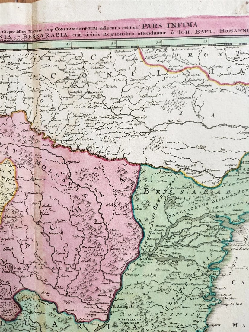 1730 MAP of DANUBE RIVER antique Transylvania Ukraine Moldavia Bulgaria Serbia - 5