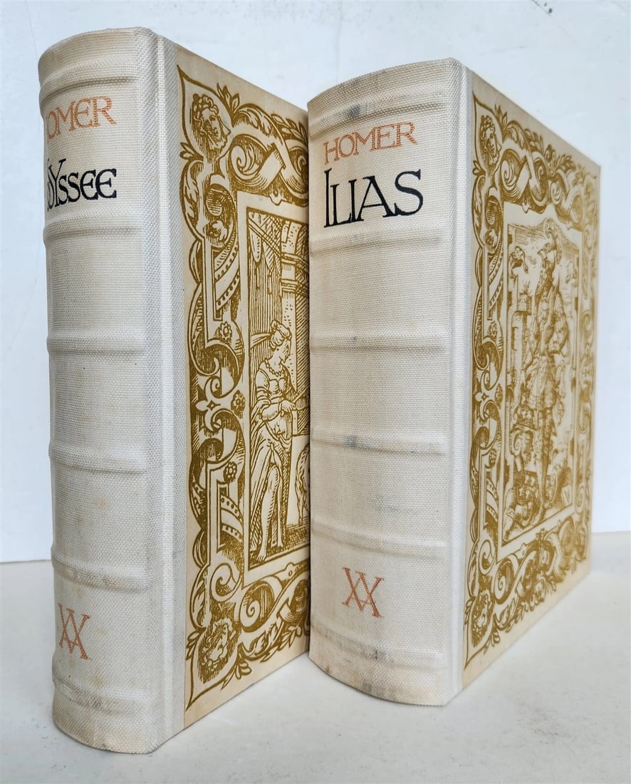 1930s HOMER ODYSSEY & ILIAD illustrated 2 VOLUMES antique LIMITED EDITION - 2