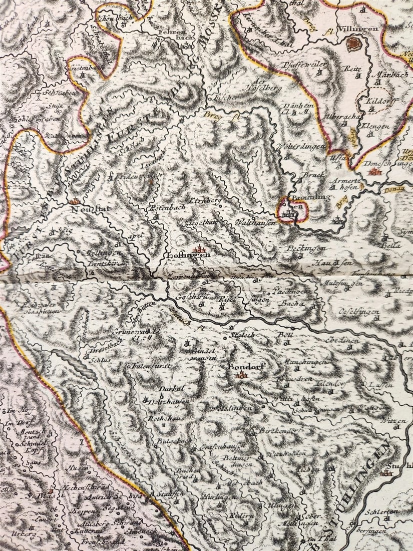 1718 Breisgau Soutwest Germany antique MAP antique PROVINCIA BRISGOIA - 7