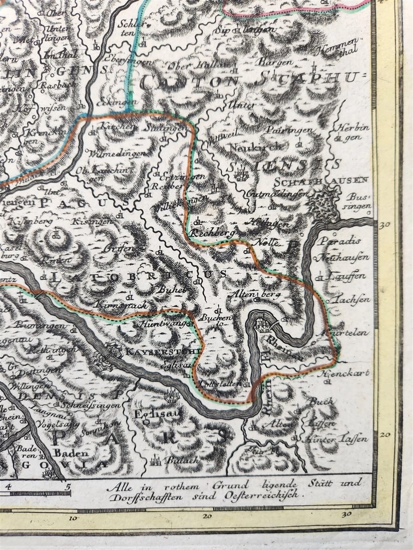 1730s Breisgau Germany antique MAP antique PROVINCIA BRISGOVIAE Matthias Seutter - 5