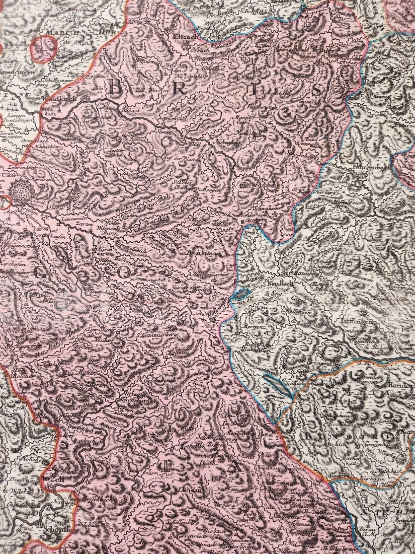 1730s Breisgau Germany antique MAP antique PROVINCIA BRISGOVIAE Matthias Seutter - 6