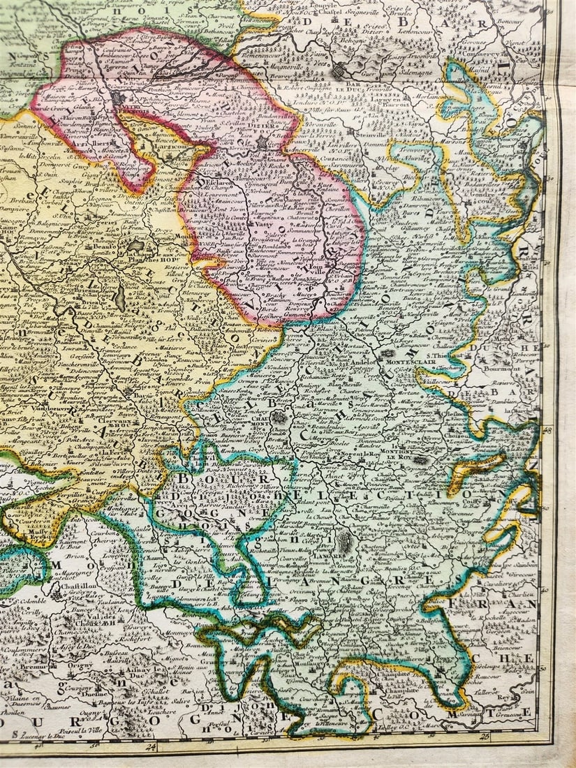 1756 CHAMPAGNE FRANCE antique MAP by Homann Tabula Geographica CAMPANIAE - 4