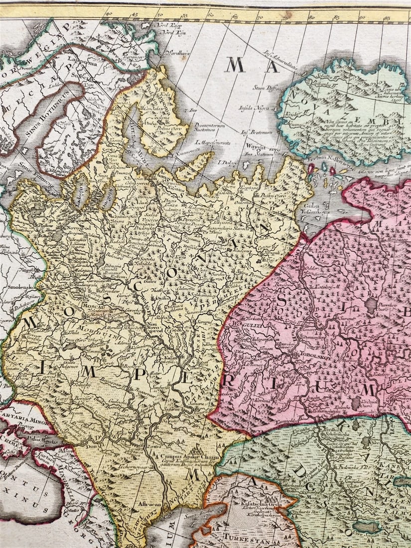 1757 RUSSIAN EMPIRE antique MAP IMPERIUM RUSSIAE MAGNAE Russia by August Vindel - 4