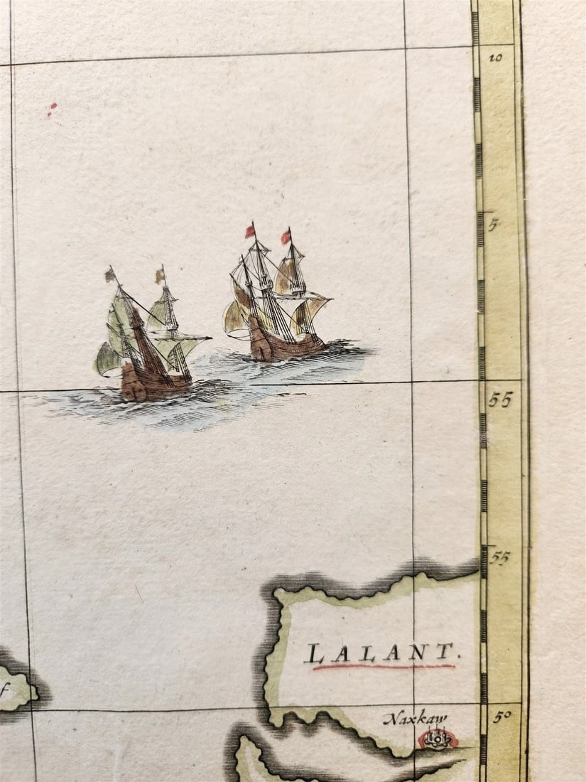 1680 DENMARK ISLAND of FUNEN antique MAP by Mose Pitt - 5