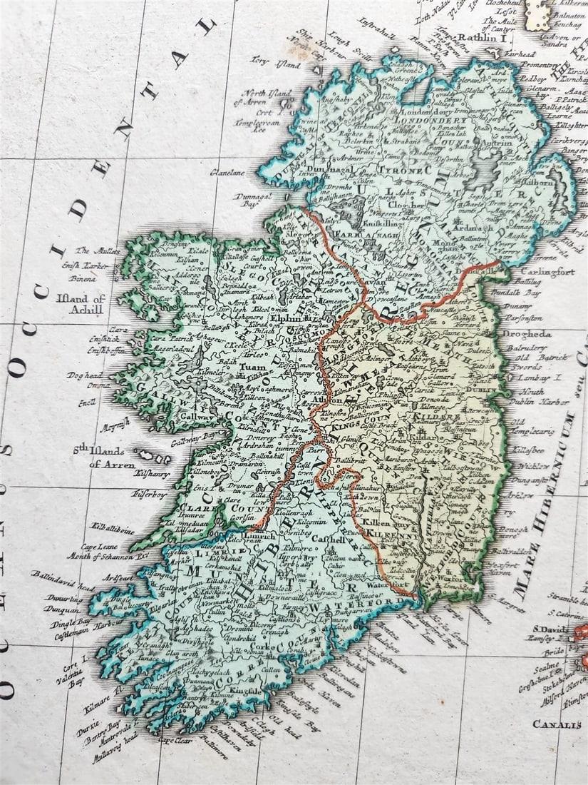 1711 GREAT BRITAIN antique MAP w/ SCOTLAND & IRELAND by JOHANN HOMANN AUTHENTIC - 3