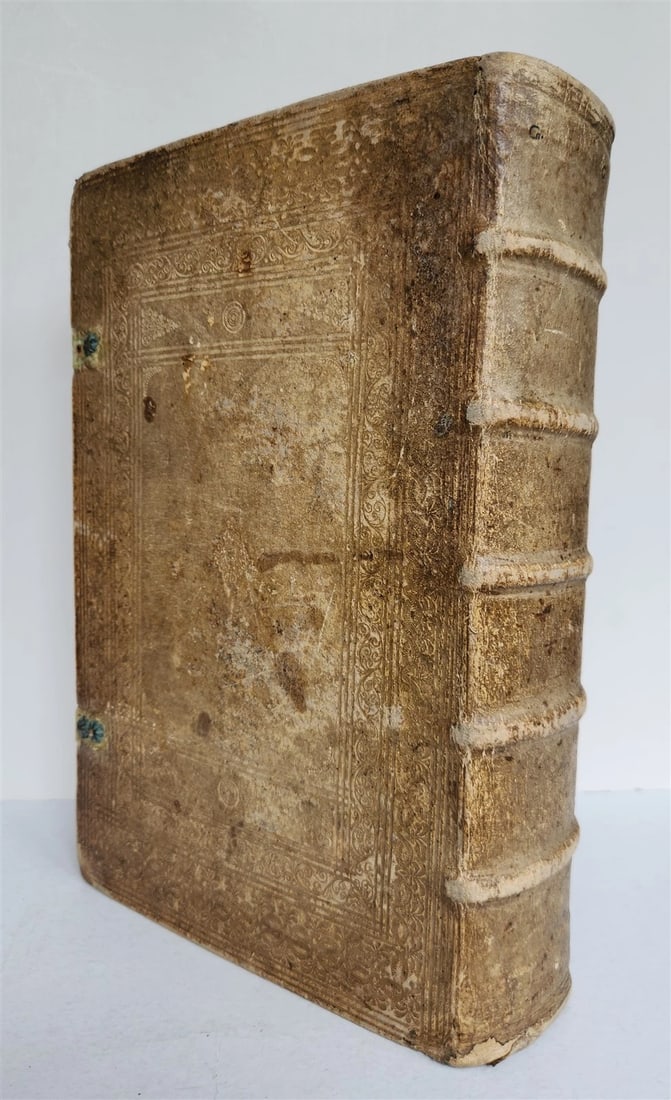 1665 OECONOMIA ILLUSTRATED antique hunting fishing livestock breeding PIGSKIN - 6