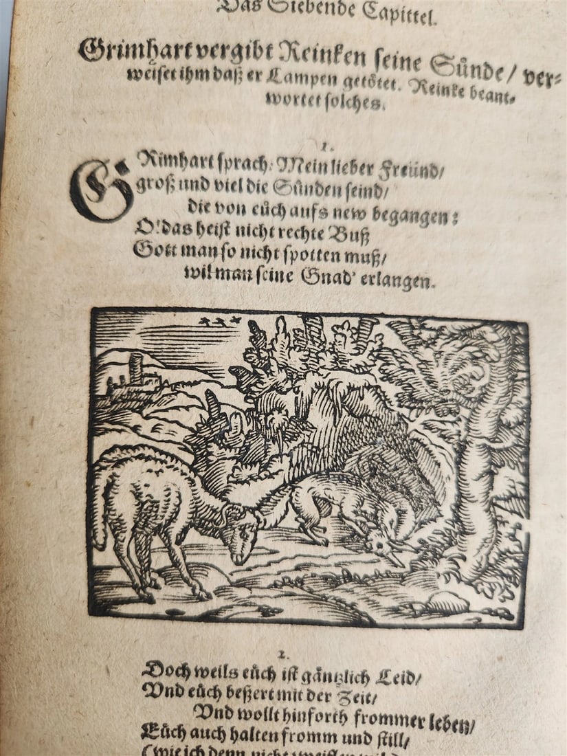 1650 REYNARD THE FOX in GERMAN antique ILLUSTRATED w/ 41 WOODCUTS - 11