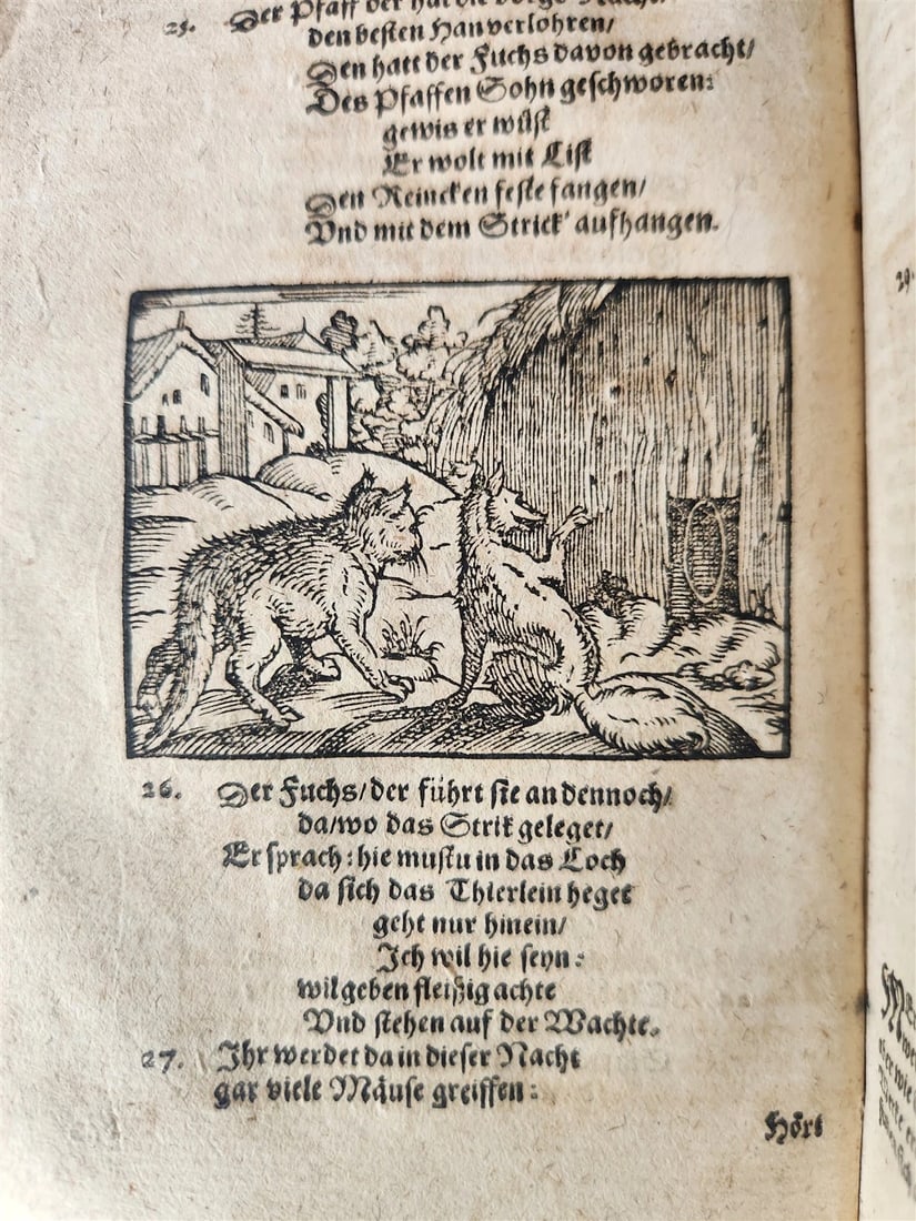 1650 REYNARD THE FOX in GERMAN antique ILLUSTRATED w/ 41 WOODCUTS - 17