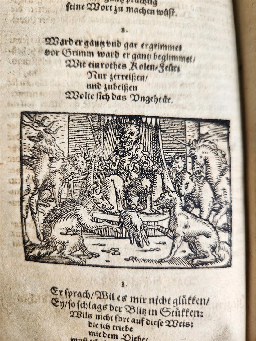 1650 REYNARD THE FOX in GERMAN antique ILLUSTRATED w/ 41 WOODCUTS - 4