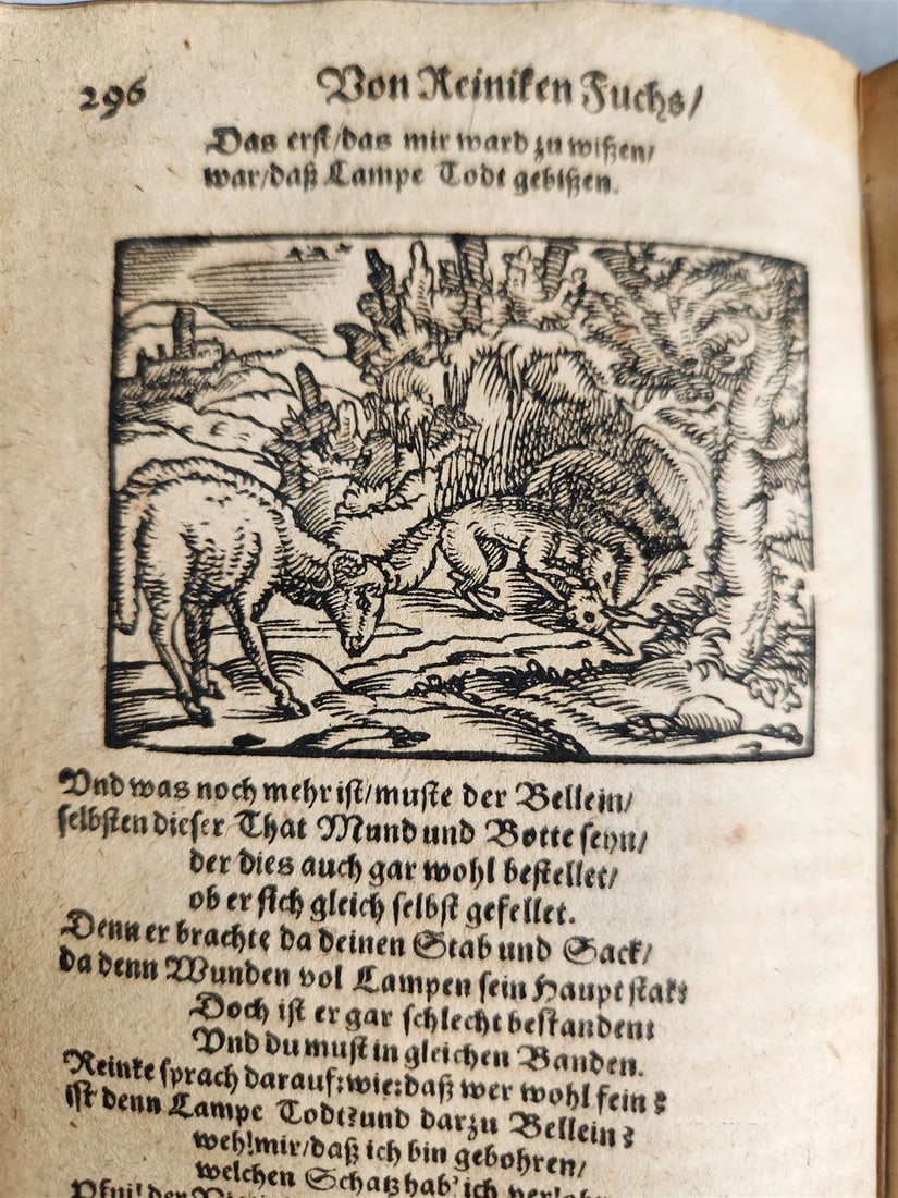 1650 REYNARD THE FOX in GERMAN antique ILLUSTRATED w/ 41 WOODCUTS - 9