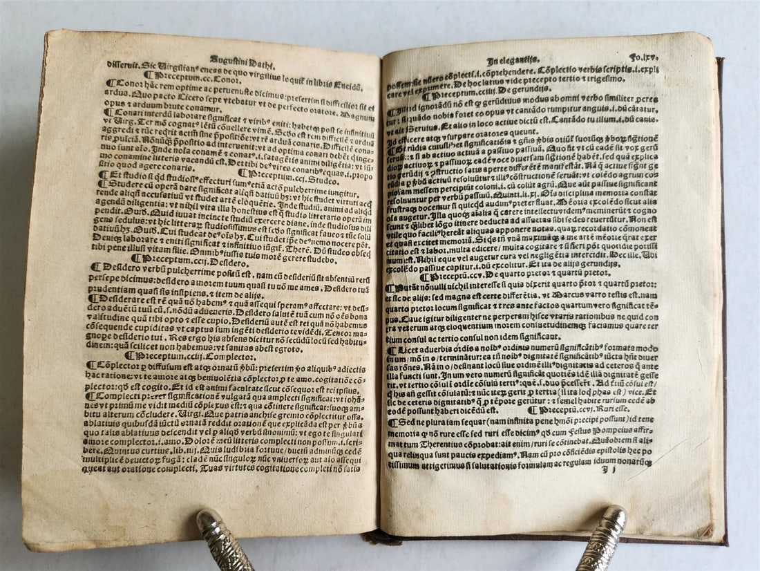 1526 POST-INCUNABULA CICERO COMMENTRAIES by A. DATUS antique ORIGINAL BINDING - 6
