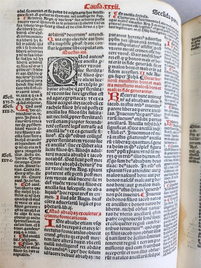 1516 POST-INCUNABULA CANON LAW Decretum Gratiani by GRATIANUS antique VELLUM - 17