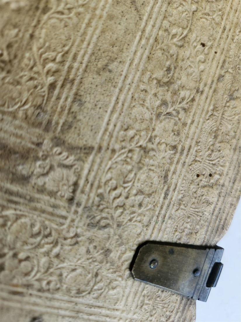 1716 COMMENTARIA in PROVERBIA SALOMONIS PIGSKIN BOUND FOLIO w/ CLASPS antique - 5