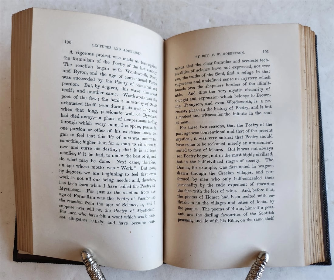 1869 LECTURES & ADDRESSES on LITERARY & SOCIAL TOPICS by F.W. ROBERTSON antique - 4