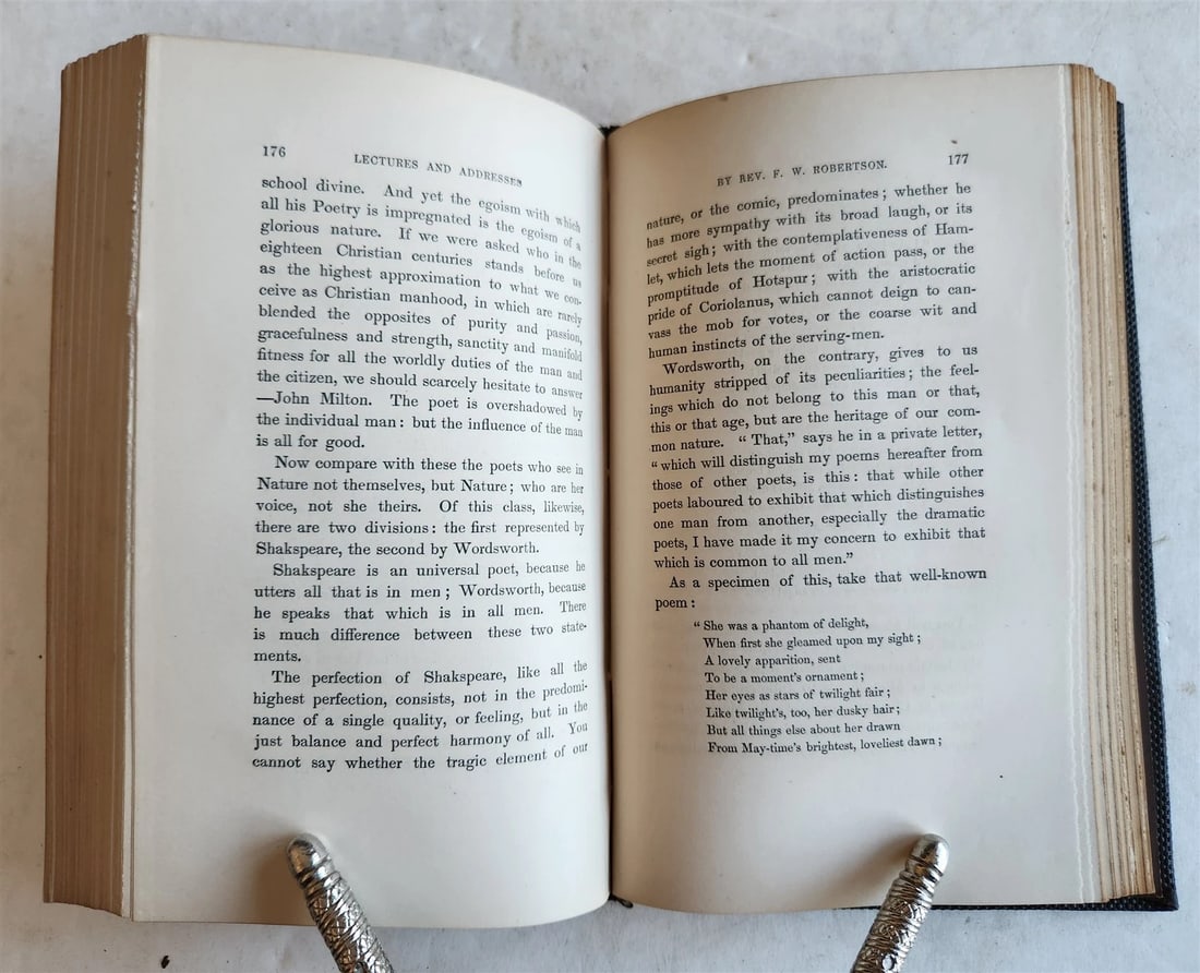 1869 LECTURES & ADDRESSES on LITERARY & SOCIAL TOPICS by F.W. ROBERTSON antique - 5