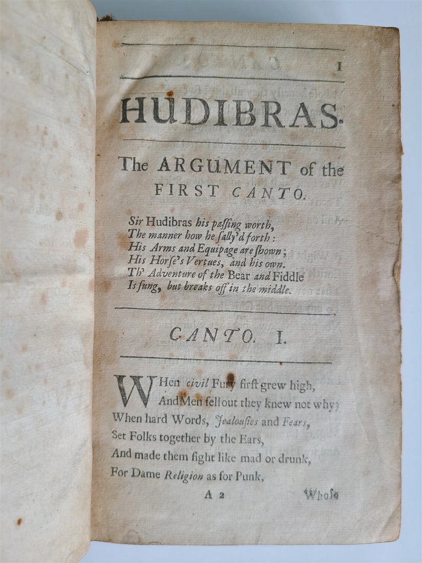 1700 HUDIBRAS by SAMUEL BUTLER antique in ENGLISH POLITICAL SATIRE - 4