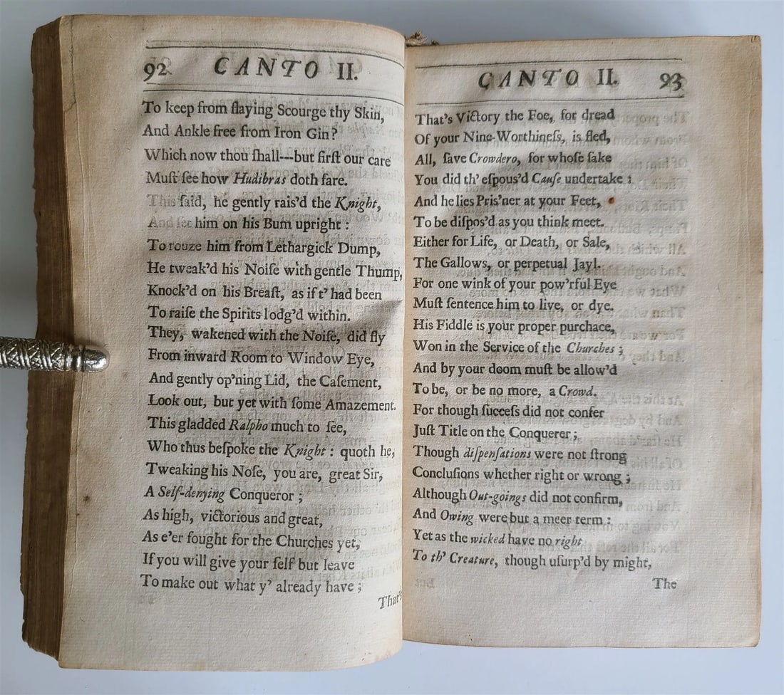 1700 HUDIBRAS by SAMUEL BUTLER antique in ENGLISH POLITICAL SATIRE - 5