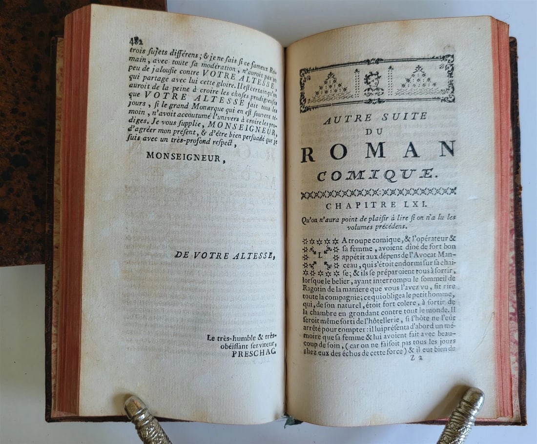 1775 ROMAN COMIQUE par M. SCARRON antique 3 VOLUMES in FRENCH - 5
