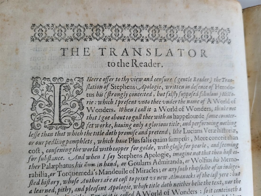 1608 WORLD OF WONDERS by HENRI ESTIENNE antique in ENGLISH rare - 8