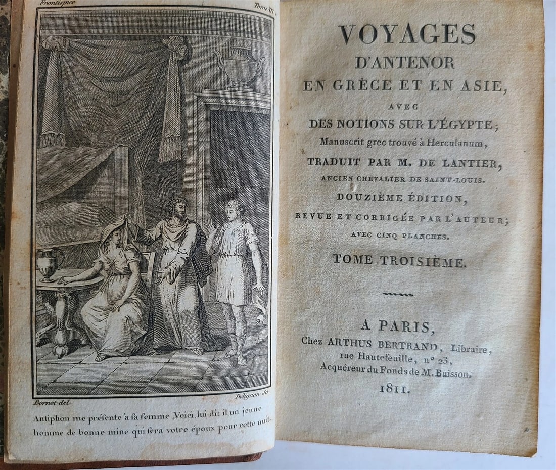1811 ANTENOR'S TRAVELS Voyages d'Antenor en Grece et en Asie ANTIQUE iilustrated - 6