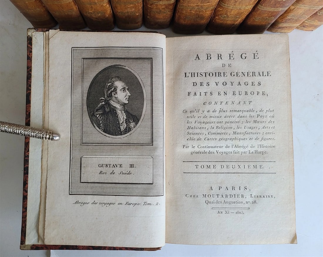 1803-1804 HISTORY of VOYAGES 12 VOLUMES SET ILLUSTRATED ANTIQUE in FRENCH - 5
