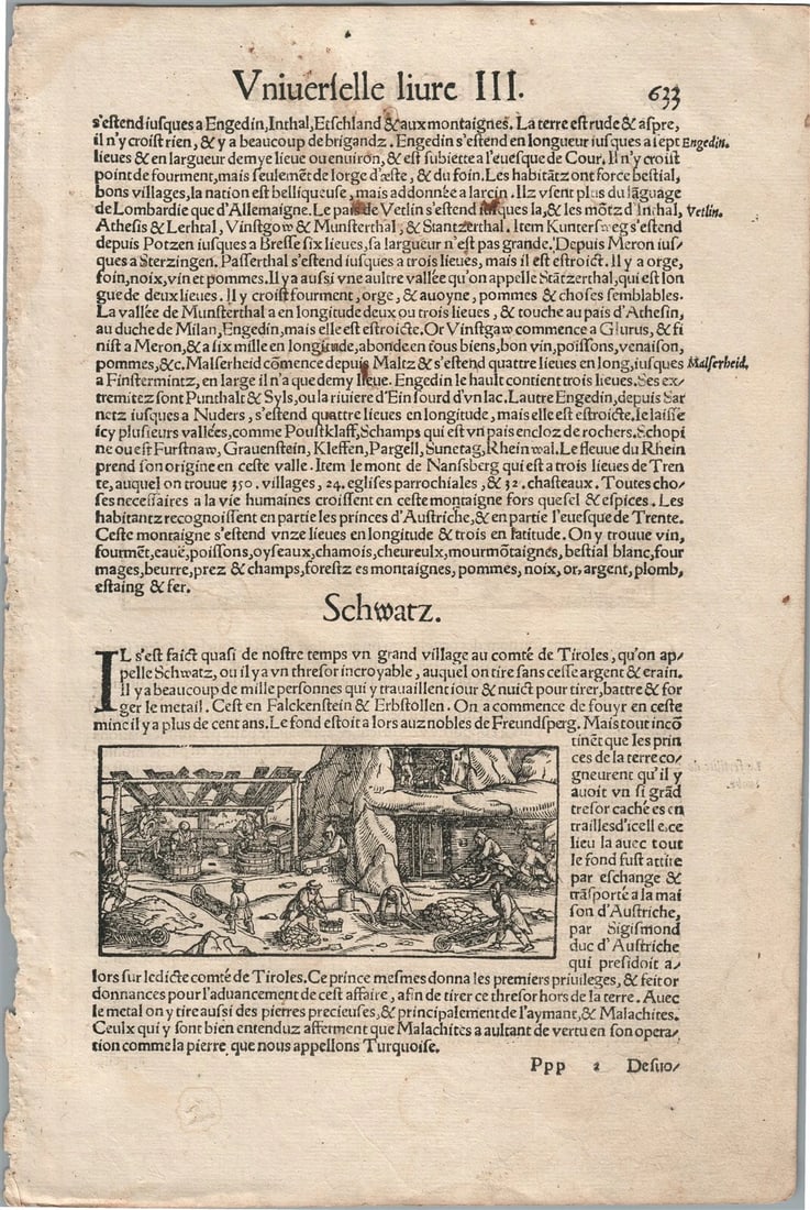 1575 BAVARIA MAP LEAF from BELLEFOREST EDITION of MUNSTER COSMOGRAPHY - 2
