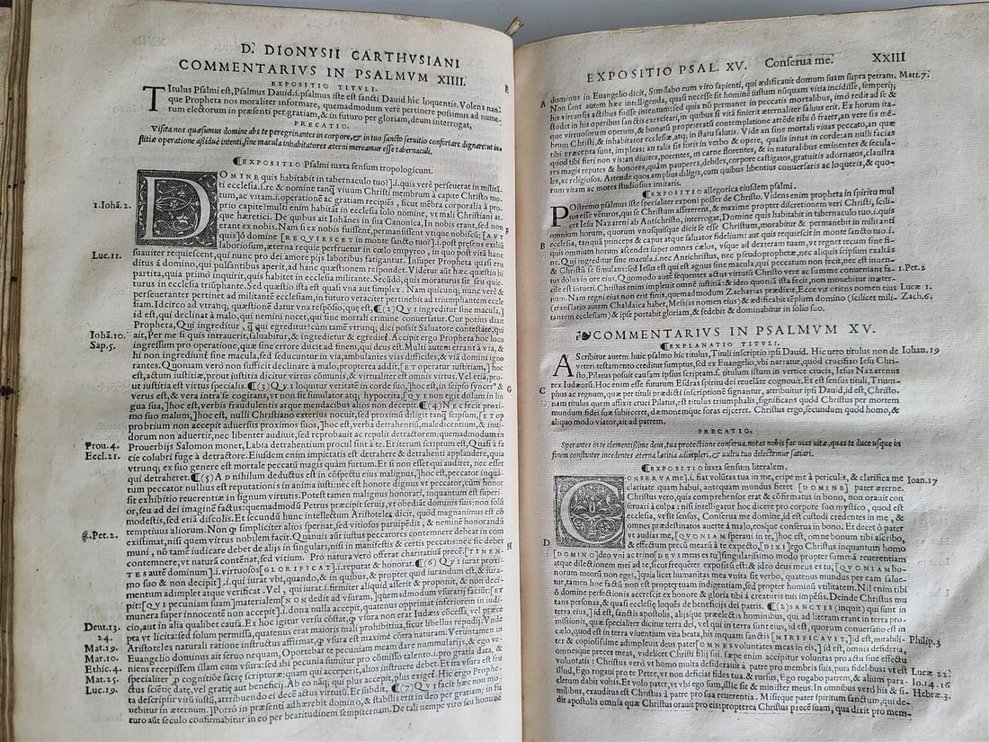 1542 BIBLE COMMENTARY by Dionysius Cartusianus antique FOLIO Commentariorum opus - 4