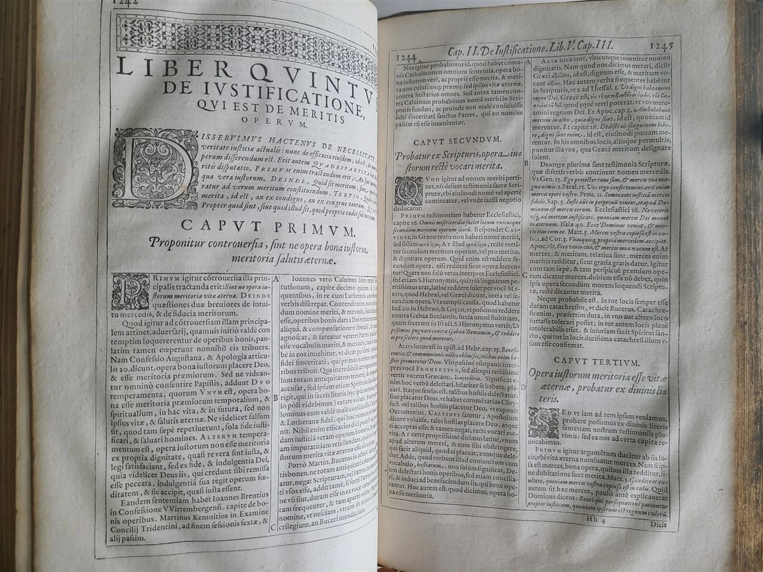 1593 Disputationum Roberti Bellarmini Politiani antique PIGSKIN FOLIO 16th CENT. - 11