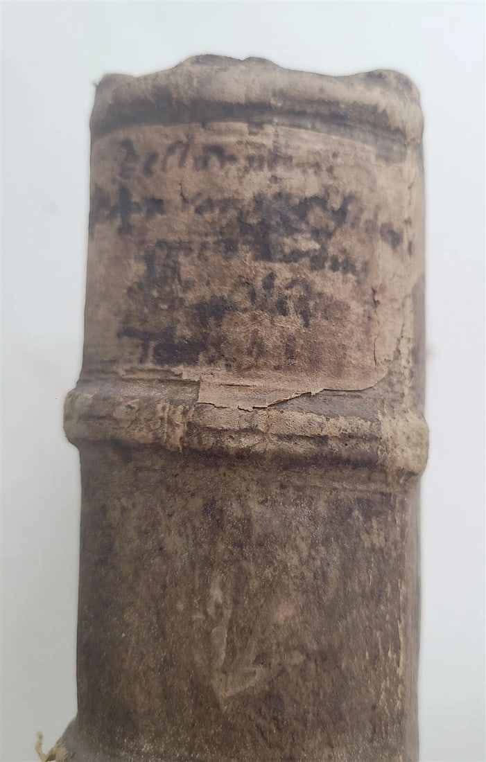 1593 Disputationum Roberti Bellarmini Politiani antique PIGSKIN FOLIO 16th CENT. - 5