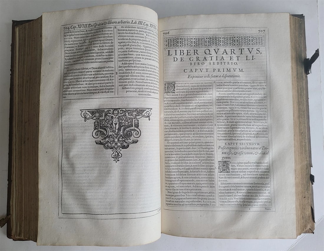 1593 Disputationum Roberti Bellarmini Politiani antique PIGSKIN FOLIO 16th CENT. - 8