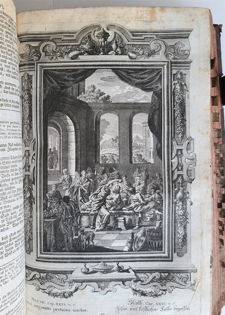 1770 BIBLE in LATIN - GERMAN ILLUSTRATED MASSIVE FOLIOS 2 volumes antique - 15
