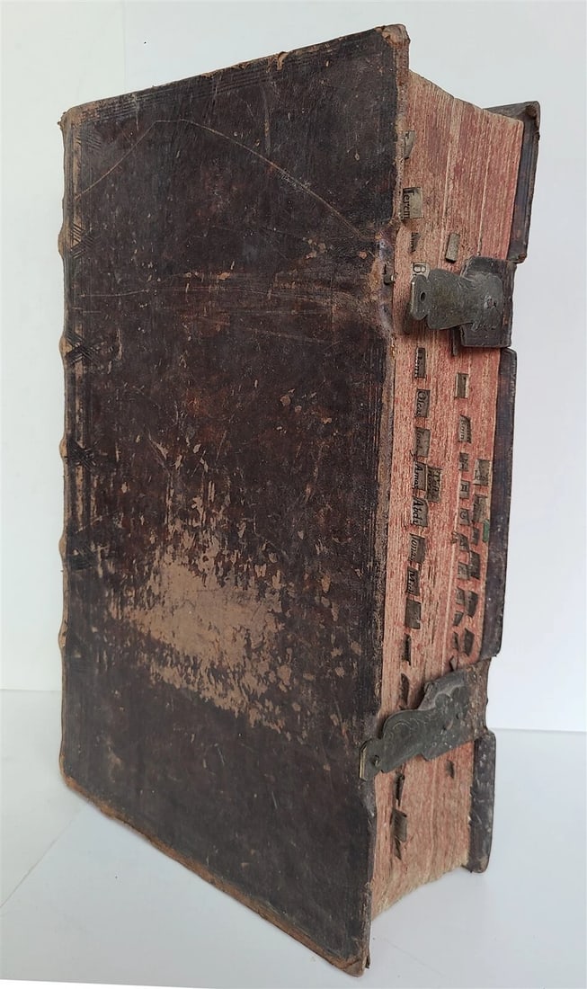 1770 BIBLE in LATIN - GERMAN ILLUSTRATED MASSIVE FOLIOS 2 volumes antique - 4