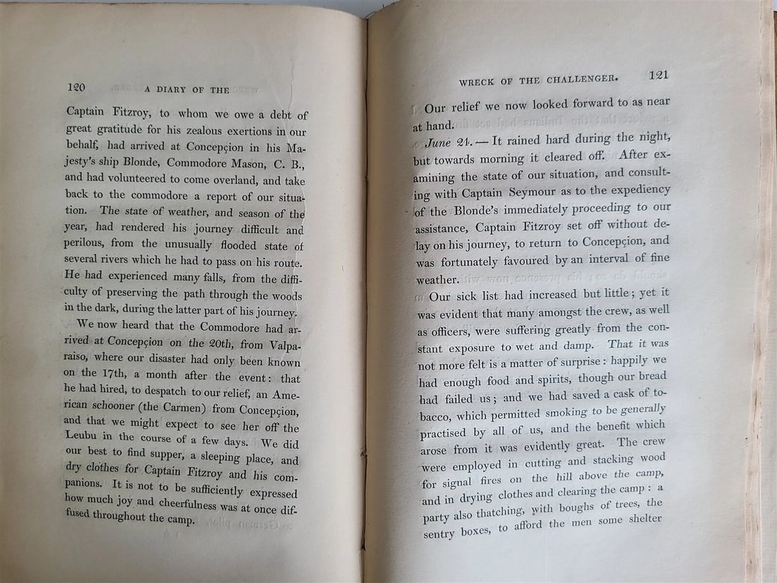 1836 WRECK OF SHIP CHALLENGER ON COAST of SOUTH AMERICA in 1835 antique - 6