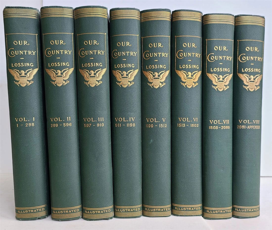 1905 OUR COUNTRY 8 volumes by LOSSING edition de luxe LTD ED antique ILLUSTRATED - 2