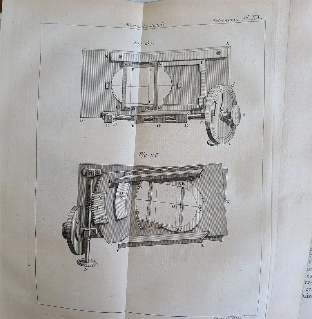 1771 ASTRONOMY by Joseph M. de La Lande 2 VOLUMES ILLUSTRATED antique in FRENCH - 13