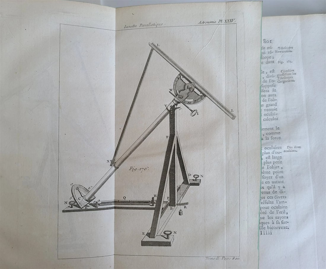1771 ASTRONOMY by Joseph M. de La Lande 2 VOLUMES ILLUSTRATED antique in FRENCH - 17