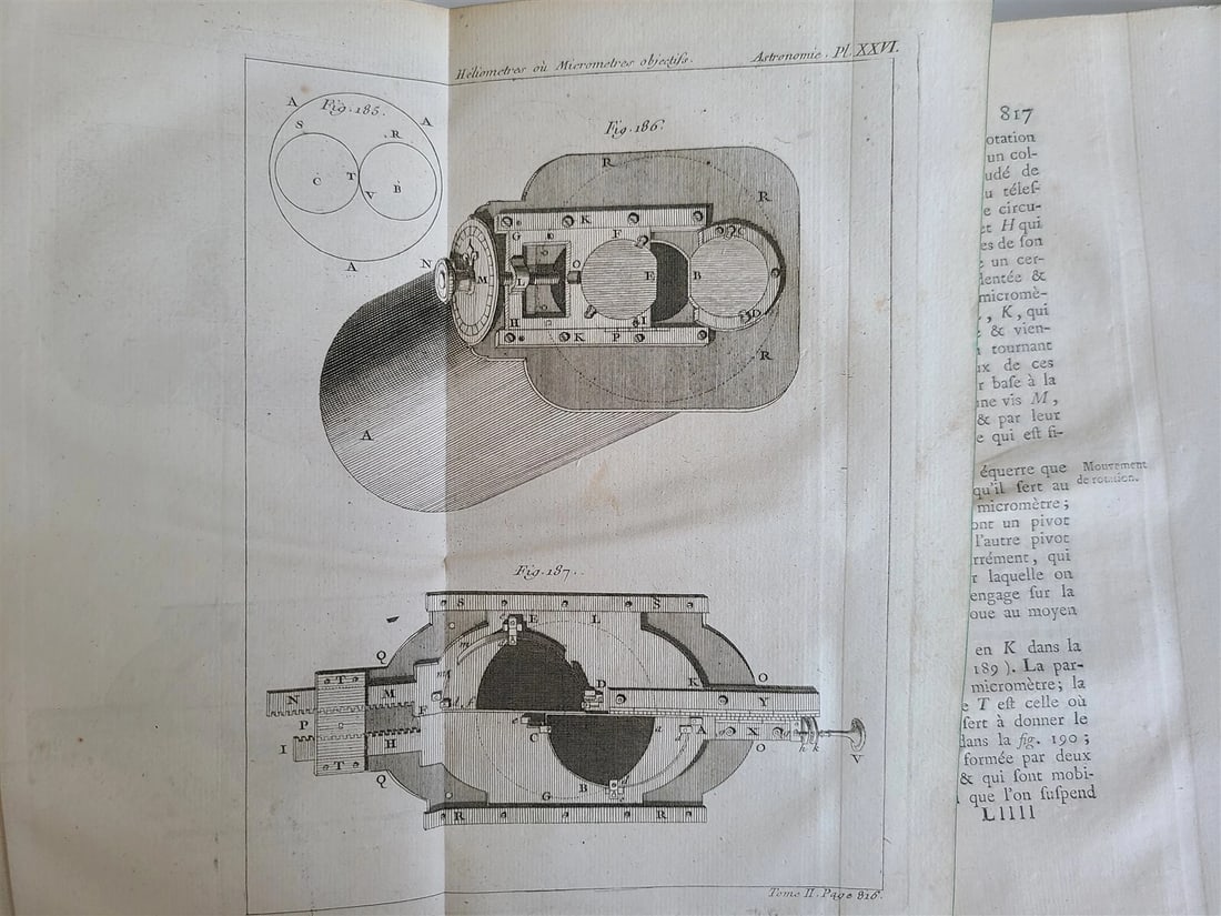1771 ASTRONOMY by Joseph M. de La Lande 2 VOLUMES ILLUSTRATED antique in FRENCH - 18