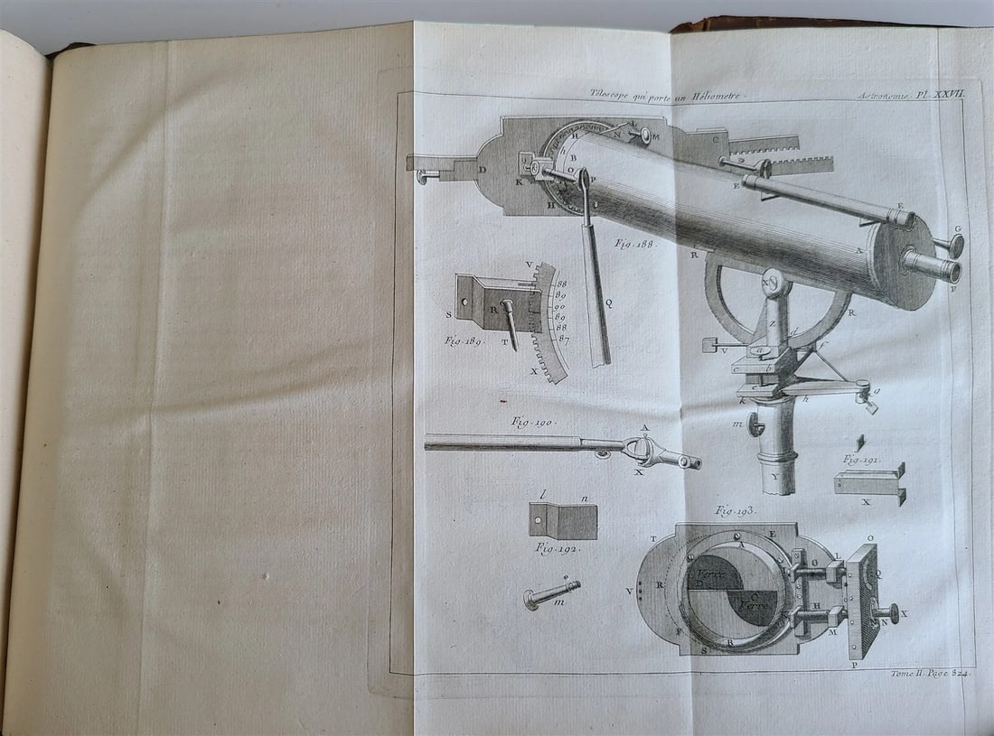 1771 ASTRONOMY by Joseph M. de La Lande 2 VOLUMES ILLUSTRATED antique in FRENCH - 19