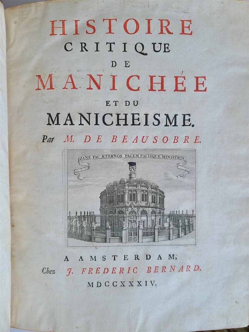 1734-39 HISTORY & CRITIQUE of MANICHAEISM 2 VOLUMES antique in FRENCH - 2
