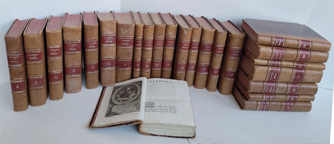 1778 HISTORY of PORTUGUESE in ASIA by JOAO DE BARROS 24 VOLS antique ILLUSTRATED (1 of 12)