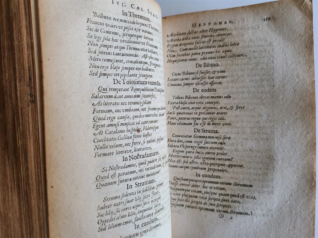 1600 POEMATA by Julius Caesar SCALIGER 16th CENTURY POETRY antique - 5